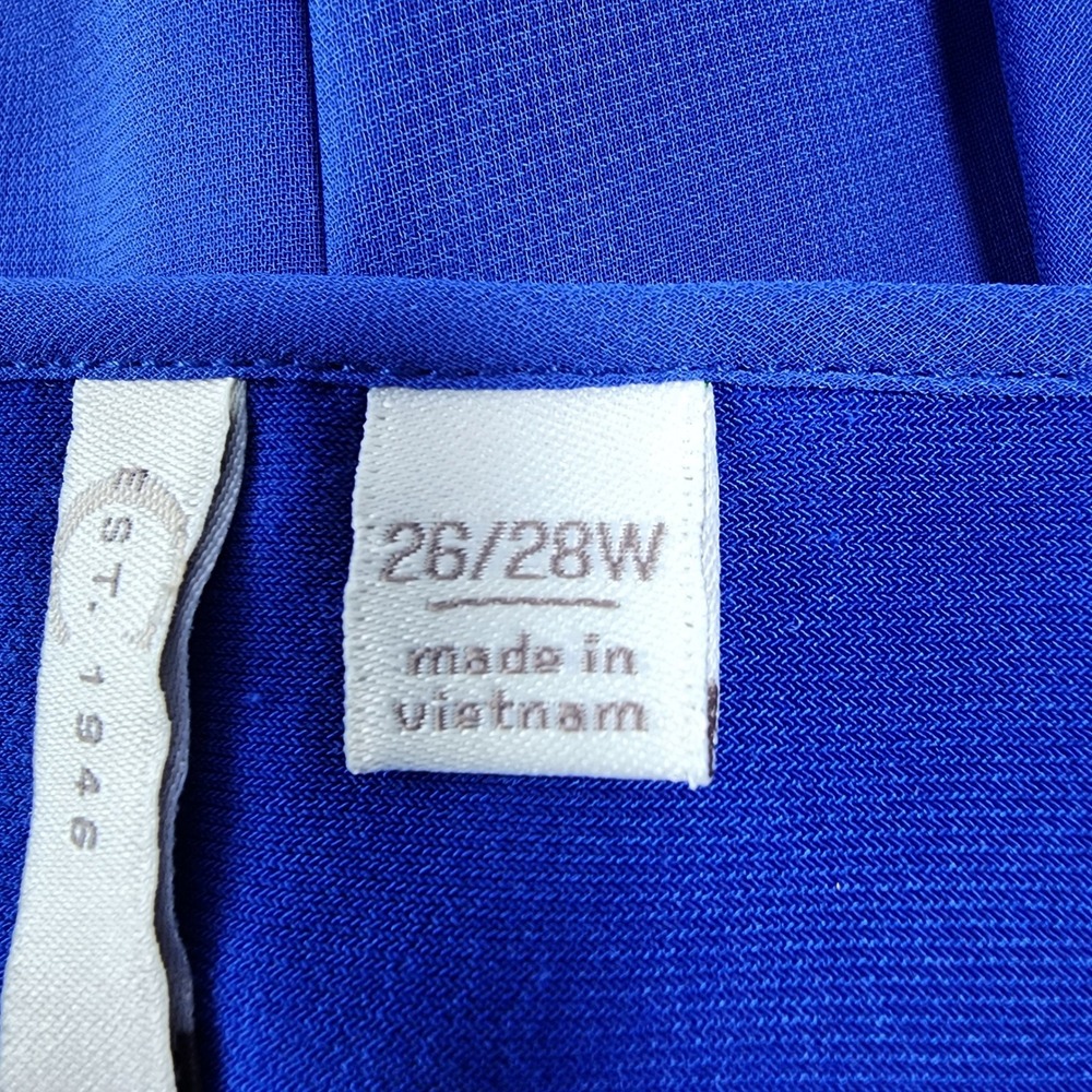 Womens Royal Blue Chiffon Sheer Blouse Top Blouse Plus 26/28 Flowy Cruise Travel - Picture 5 of 11